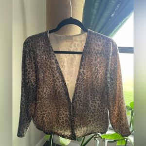 Sequined Animal Print, Lined Lightweight Jacket